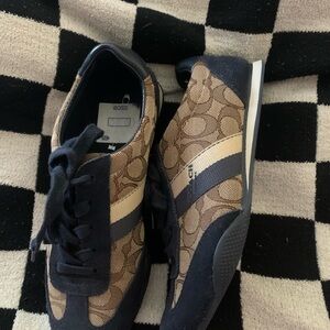 Designer Monogram Sneakers with Black Accents